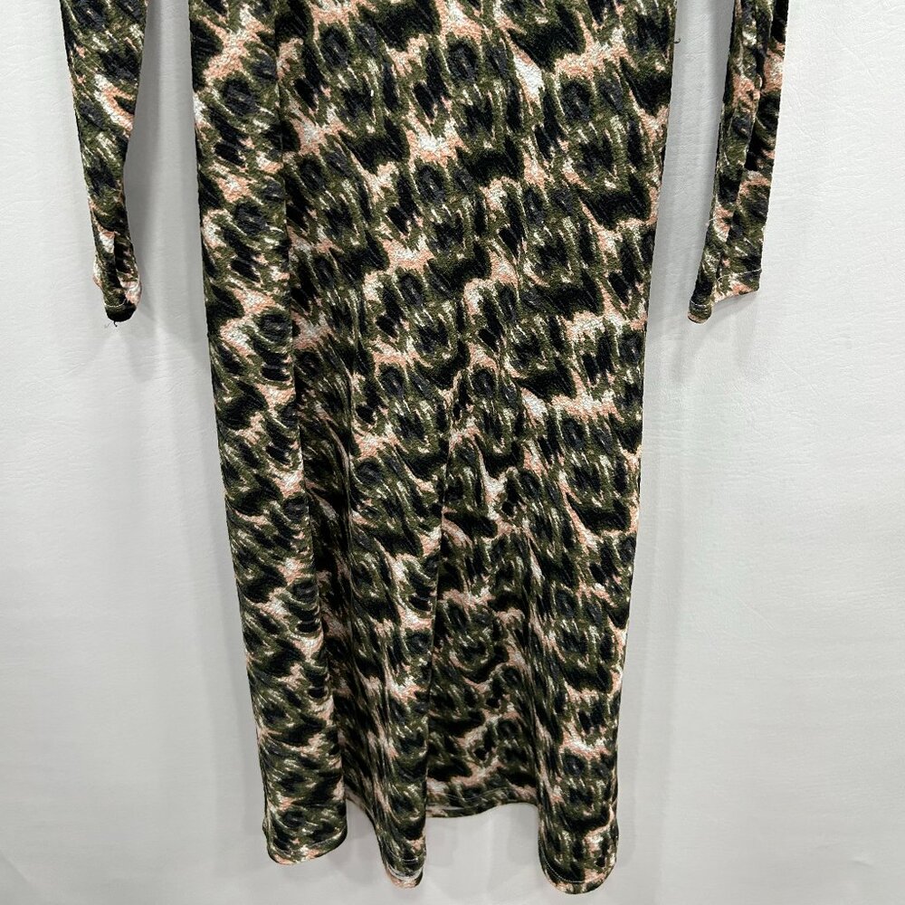 Rachel Comey Black and Beige Abstract-Print Long-Sleeve Midi Dress - Picture 5 of 12